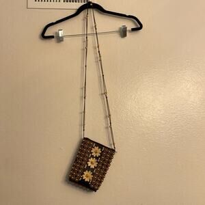 Handmade wooden bead satchel